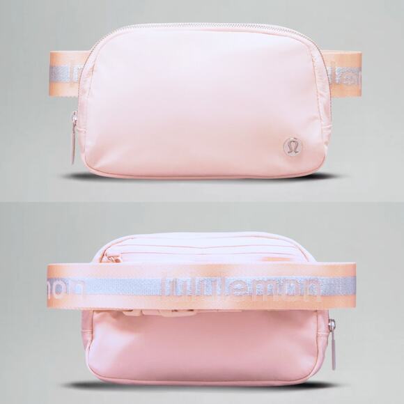 NEW Lululemon Everywhere Crossbody Belt Bag 1L Wordmark - Pink and Silver - Picture 1 of 2
